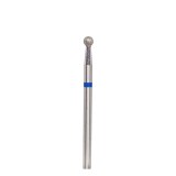 Fresa diamantata sfera Ø2,7 mm anello blu (grana media) per manicure professionale e trattamento cuticole.