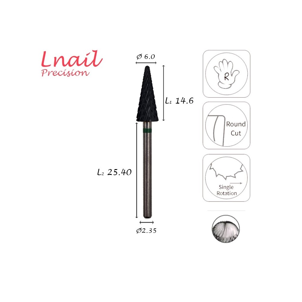 Fresa Albero 6,0 mm Grossa DLC – Super Cut | Lnail Precision