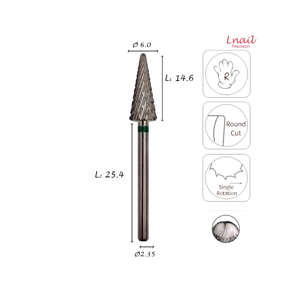 Fresa Carburo 6,0mm Gruesa Super Cut 14,6mm