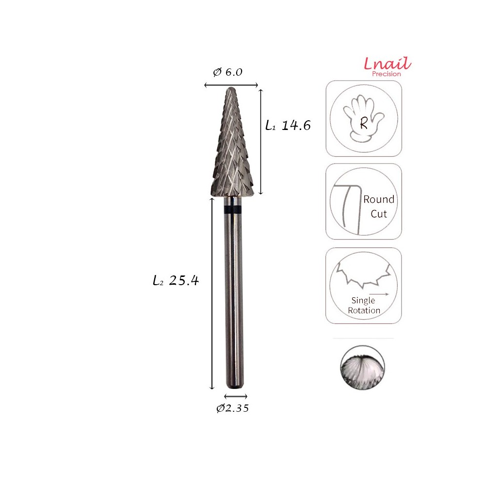 Carbide Cone Bit 6.0mm Extra Coarse Super Cut