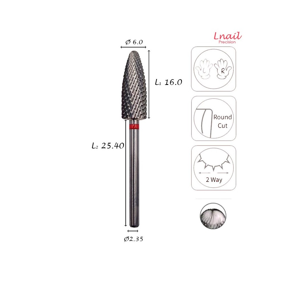 Fresa Fiamma 6,0mm Fine Taglio Incrociato AL 16,0mm L/R