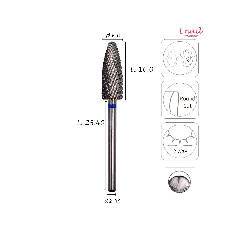 Fresa Llama 6,0mm Media Corte Cruzado AL 16,0mm L/R