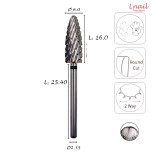 Carbide Flame Bit 6.0mm Extra Coarse Cross Cut AL 16.0mm L/R