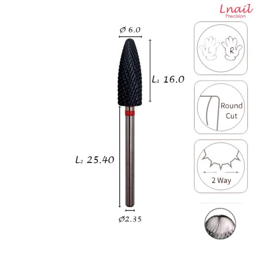 Fresa Fiamma 6,0mm Fine Taglio Incrociato DLC AL 16,0mm L/R