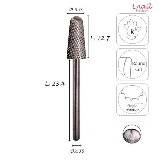 Hartmetall Konus Safety Bit 6,0 mm Fein Kreuzverzahnung AL 12,7 mm
