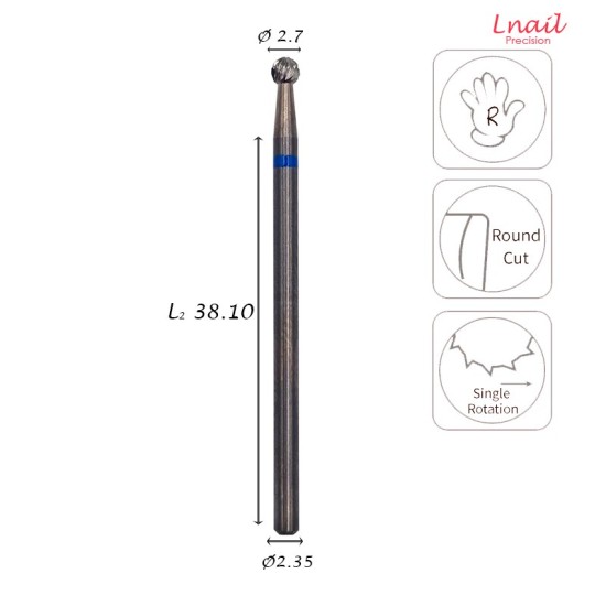 Hartmetall Kugel 2,7 mm Mittel Kreuzverzahnung AL 2,7 mm
