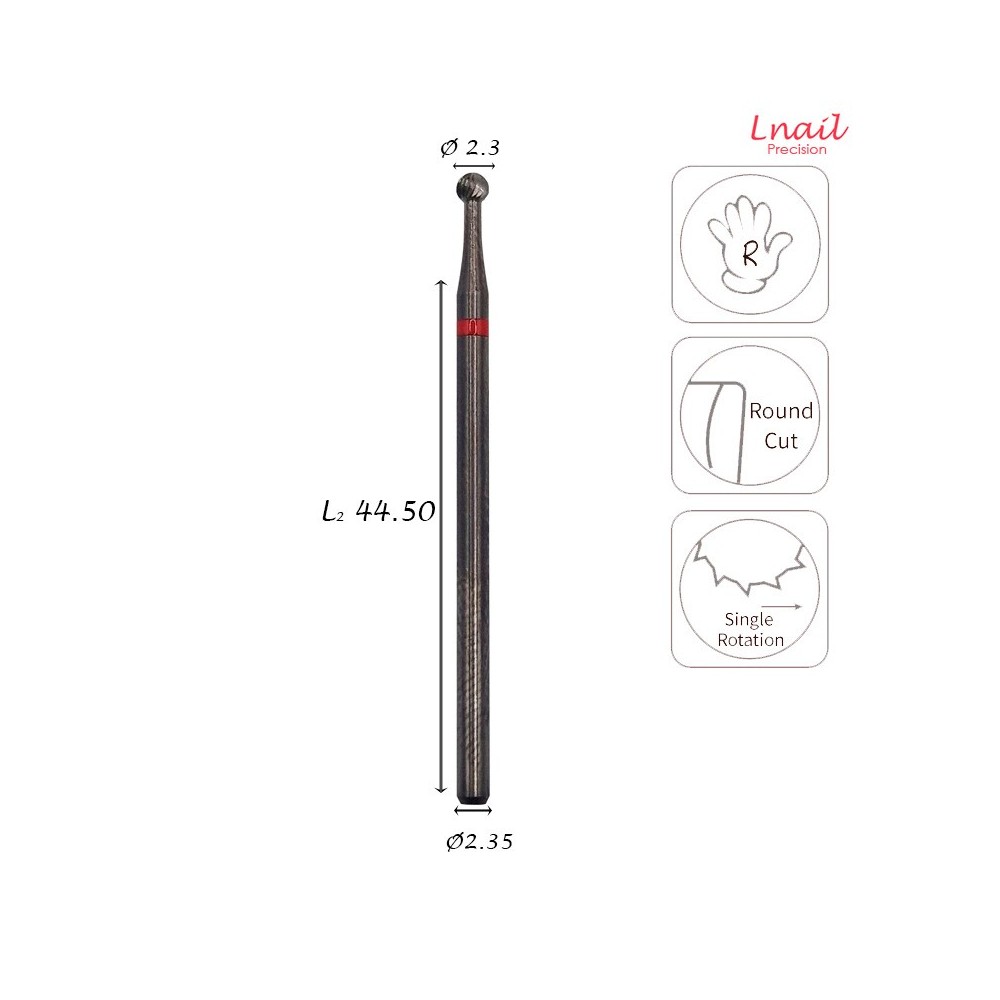Fresa Bola 2,3mm Fina Corte Cruzado LT 2,3mm