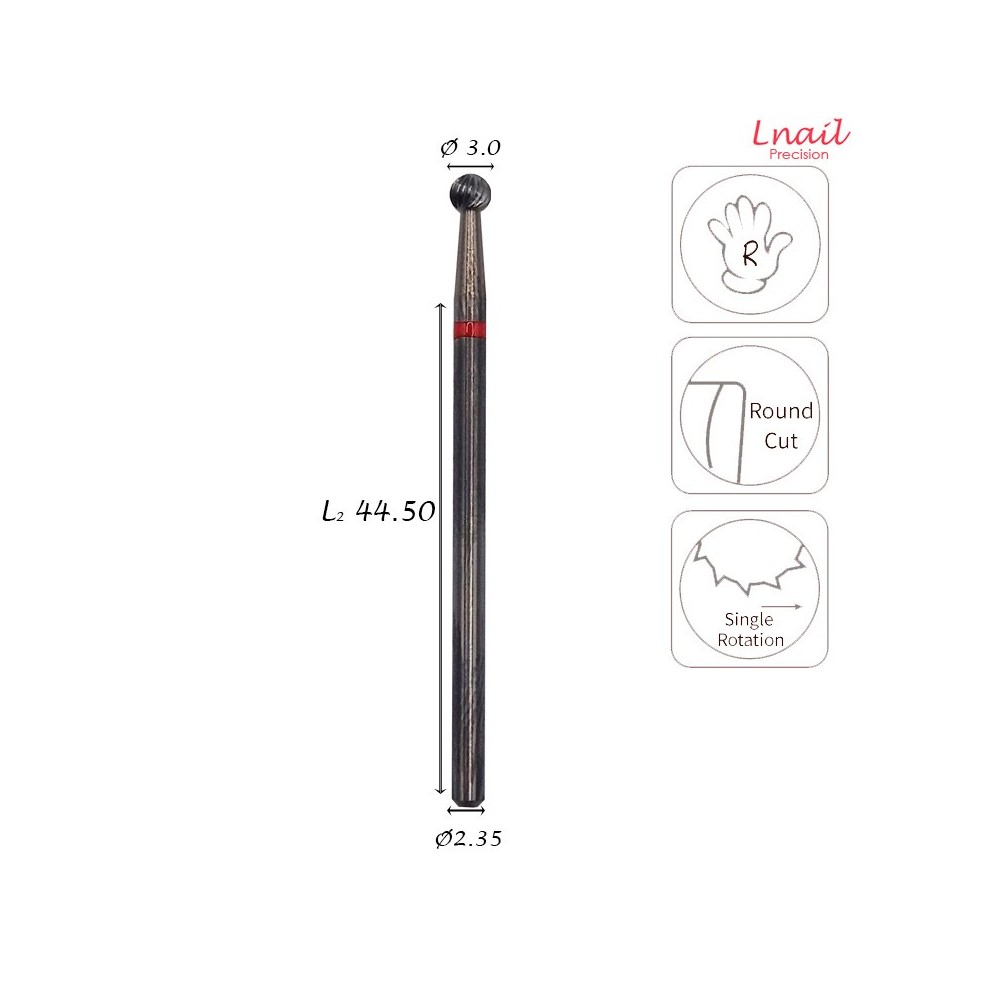 Hartmetall Kugel 3,0 mm Fein Kreuzverzahnung AL 3,0 mm