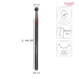 Fresa Sfera 3,0mm Fine Taglio Incrociato LL 3,0mm