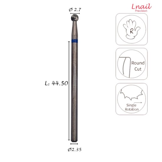 Hartmetall Kugel 2,7 mm Mittel Kreuzverzahnung AL 2,7 mm