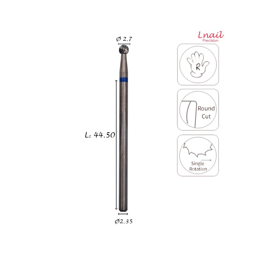 Hartmetall Kugel 2,7 mm Mittel Kreuzverzahnung AL 2,7 mm