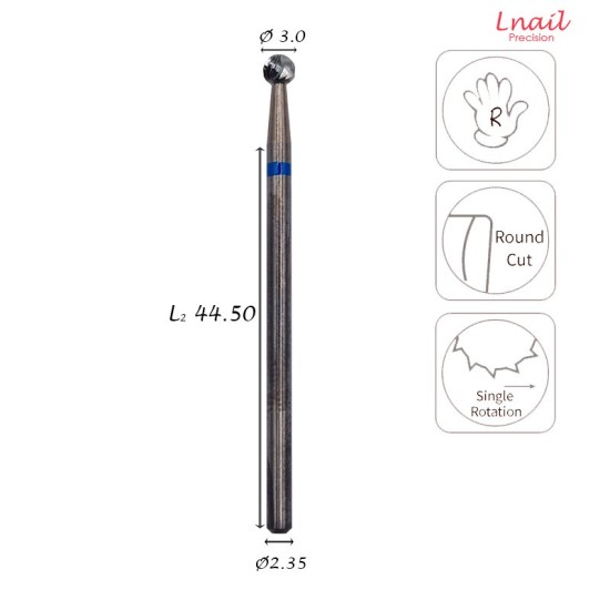 Carbide Ball Bit 3.0mm Medium Cross Cut WL 3.0mm
