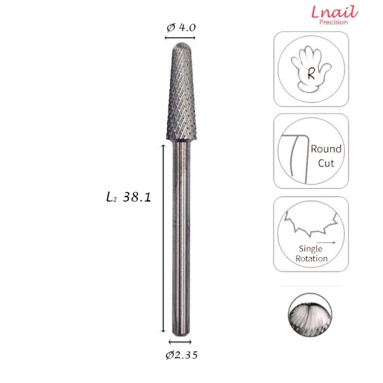 Hartmetall Konus 4,0 mm Fein Kreuzverzahnung AL 12,7 mm