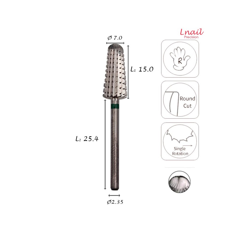 Carbide Volcano Bit 7.0mm Coarse Long Cut WL 15.0mm