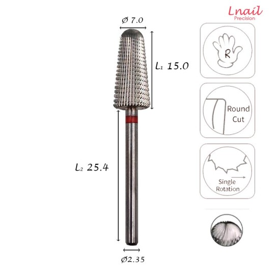 Fresa Volcano 7,0mm Fina Corte Longitudinal LT 15,0mm