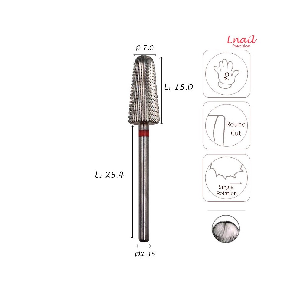 Fresa Volcano 7,0mm Fine Taglio Longitudinale LL 15,0mm