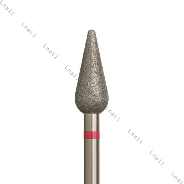 Diamantfräser Tropfen Ø5,0mm Roter Ring AL 12,0mm