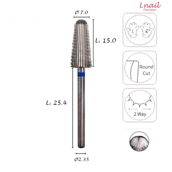 Carbide Volcano Bit 7.0mm Medium Long Cut WL 15.0mm L/R