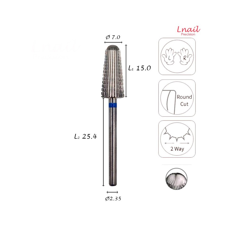 Carbide Volcano Bit 7.0mm Medium Long Cut WL 15.0mm L/R