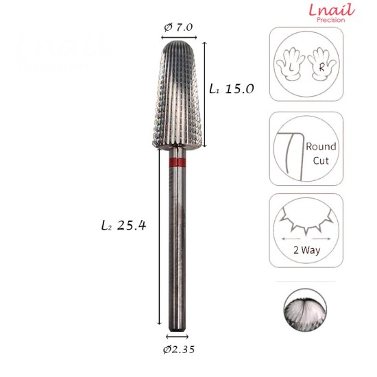 Fresa Volcano 7,0mm Fina Corte Longitudinal LT 15,0mm L/R