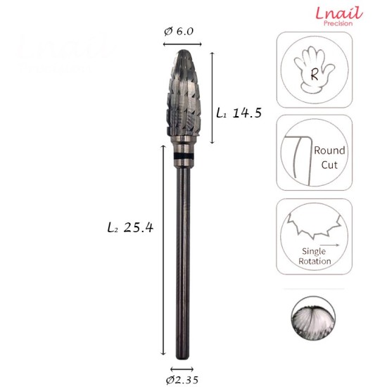 Fresa Mais 6,0mm Extra Grossa Taglio Longitudinale LL 14,5mm