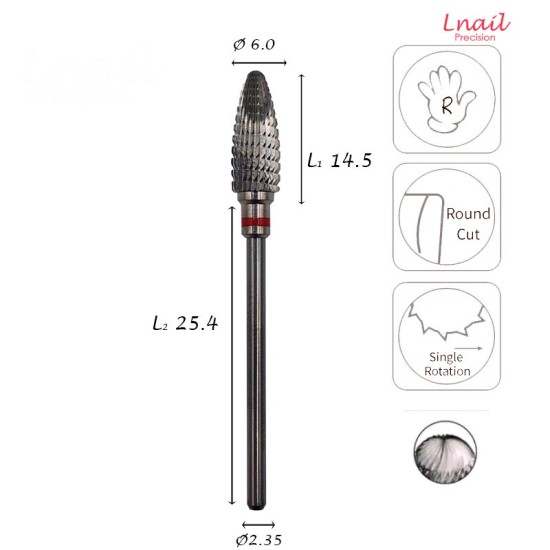 Fresa Mais 6,0mm Fine Taglio Longitudinale LL 14,5mm
