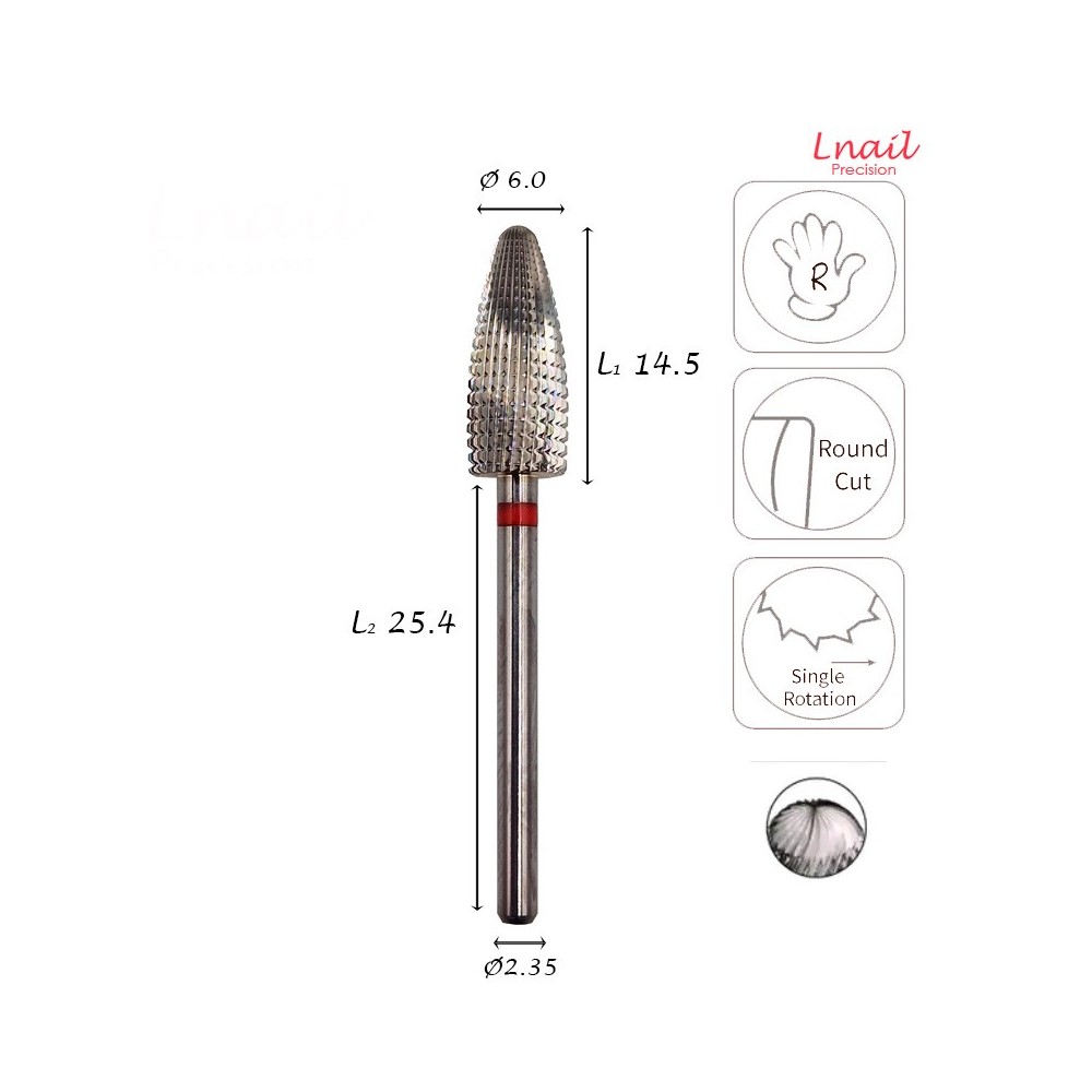 Carbide Typhoon Bit 6.0mm Fine Long Cut WL 14.5mm
