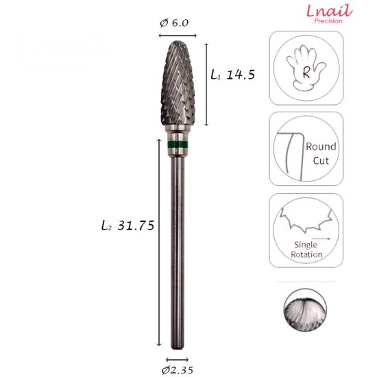 Fresa Maíz 6,0mm Gruesa Corte Cruzado LT 14,5mm