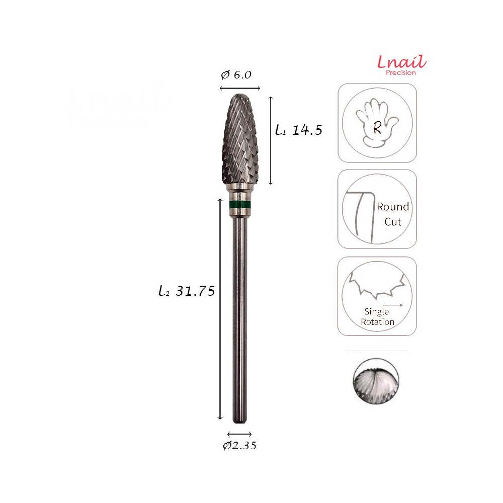 Fresa Maíz 6,0mm Gruesa Corte Cruzado LT 14,5mm