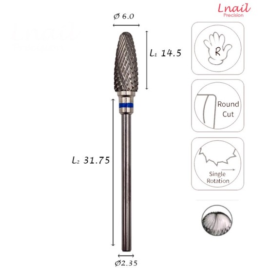 Fresa Mais 6,0mm Media Taglio Incrociato LL 14,5mm