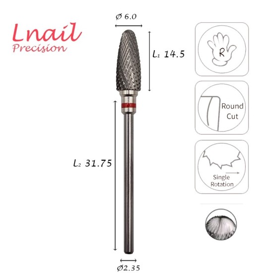Hartmetall Mais 6,0 mm Fein Kreuzverzahnung AL 14,5 mm