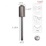 Hartmetall Zylinder 6,6 mm Extra Grob Kreuzverzahnung AL 12,7 mm L/R