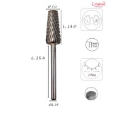 Hartmetall Konus 7,0 mm Grob Kreuzverzahnung AL 15,0 mm L/R