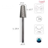 Fresa Cono 6,6mm Grossa Taglio Incrociato LL 12,7mm L/R