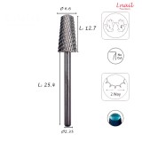 Hartmetall Konus 6,6 mm Mittel Kreuzverzahnung AL 12,7 mm L/R