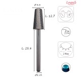 Hartmetall Konus 6,6 mm Fein Kreuzverzahnung AL 12,7 mm L/R