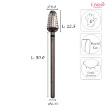 Hartmetall Strawberry 6,0 mm Grob Längsverzahnung AL 12,5 mm