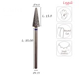 Hartmetall Konus 6,0 mm Mittel Kreuzverzahnung AL 15,0 mm