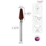 Fresa Cono 7,0mm Grossa DLC Taglio Longitudinale LL 15,0mm