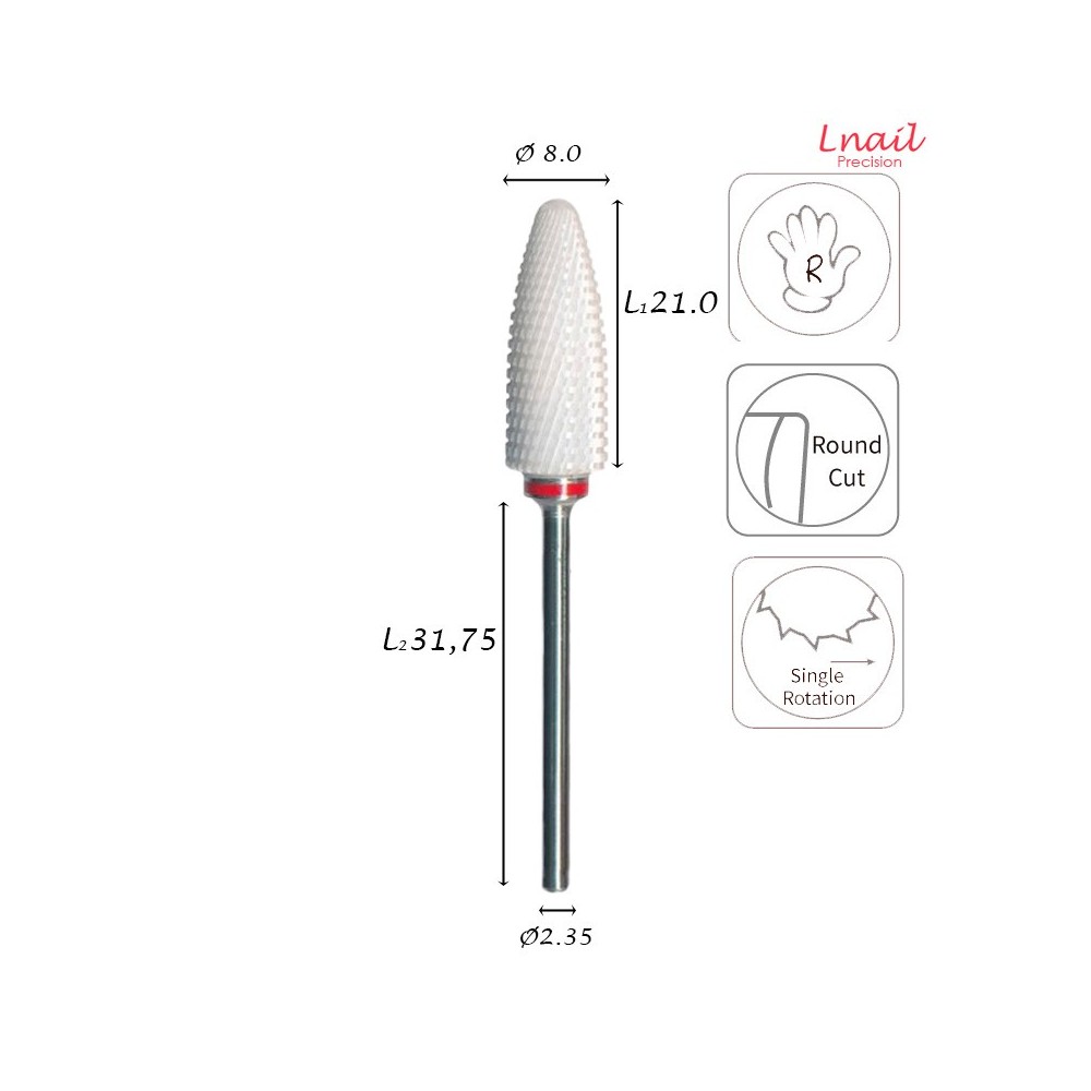 Fresa Ceramica Mais 8.0mm Fine Taglio Incrociato LL 21.0mm