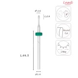 Fresa Cutícula Maíz 1.6mm Gruesa Corte Cruzado LT 2.6mm L/R