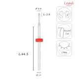 Fresa Cutícula Maíz 1.6mm Fina Corte Cruzado LT 2.6mm L/R